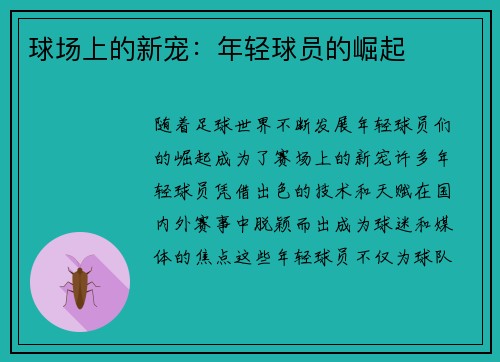 球场上的新宠：年轻球员的崛起